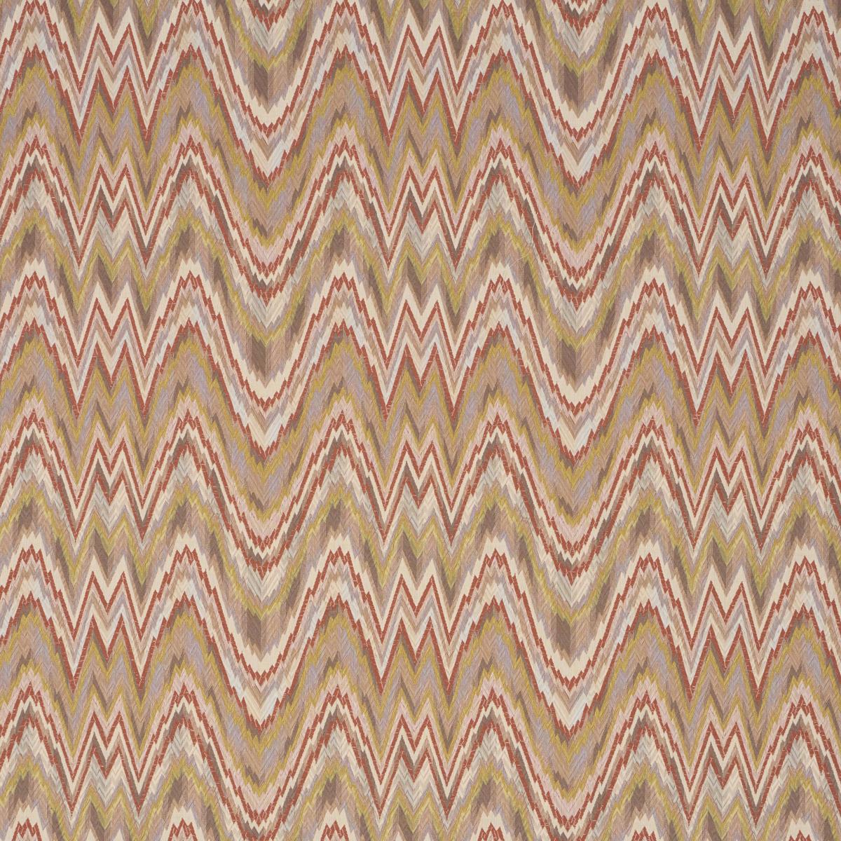Schumacher Valkyrie Flame Stitch Terracotta Hills Fabric