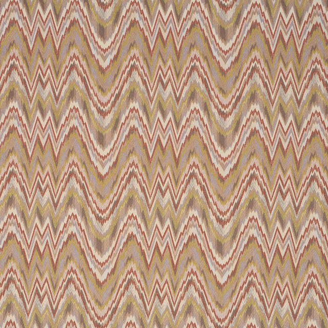Schumacher Valkyrie Flame Stitch Terracotta Hills Fabric