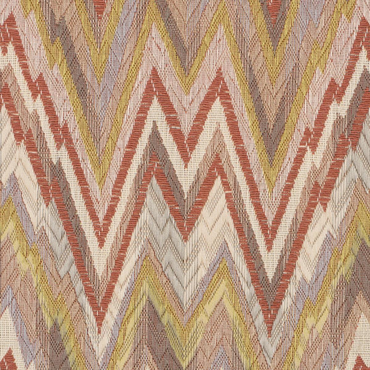 Schumacher Valkyrie Flame Stitch Terracotta Hills Fabric