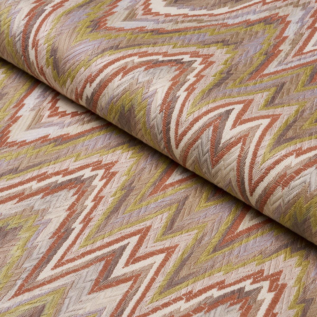 Schumacher Valkyrie Flame Stitch Terracotta Hills Fabric