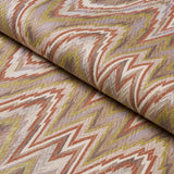 Schumacher Valkyrie Flame Stitch Terracotta Hills Fabric