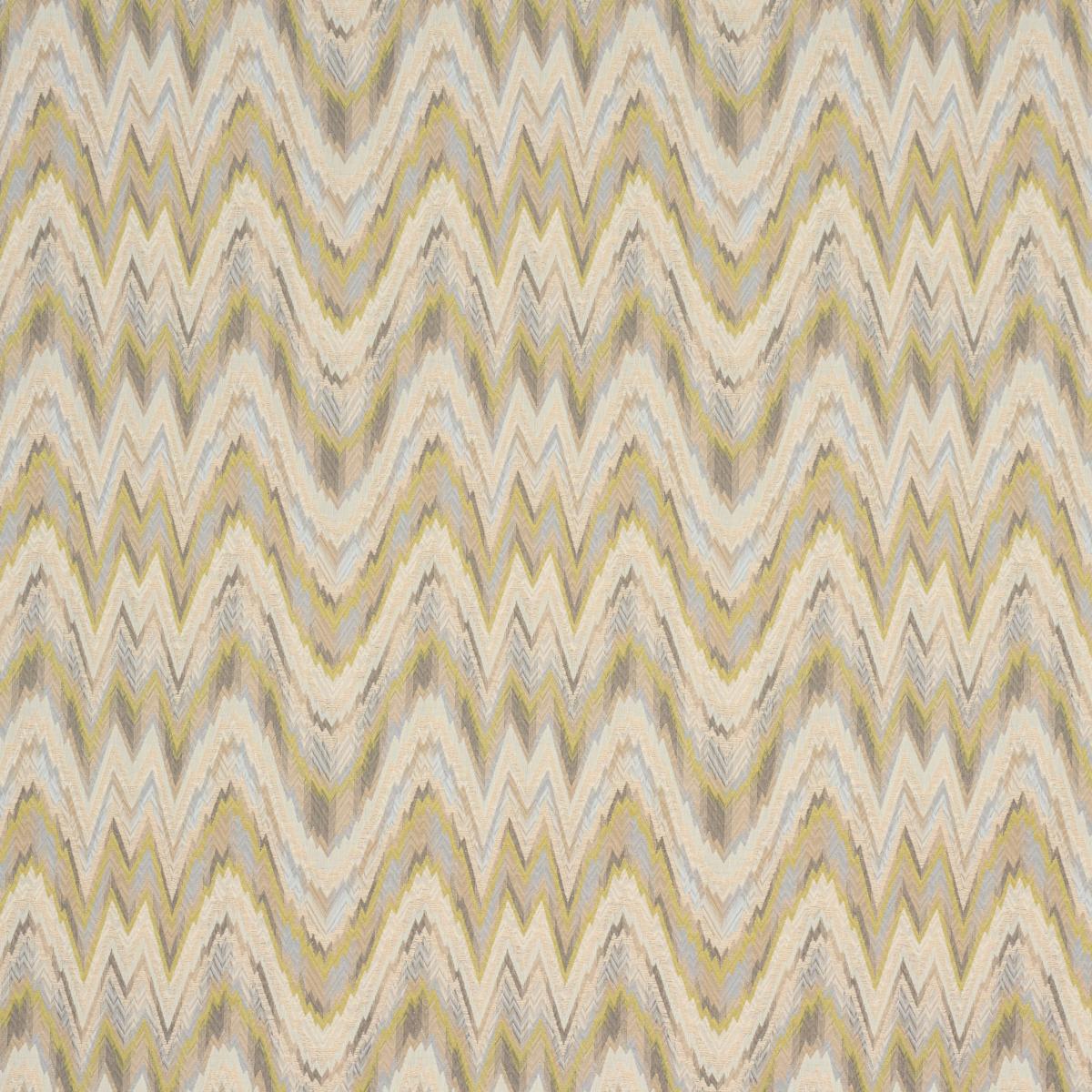 Schumacher Valkyrie Flame Stitch Lemon Sage Fabric