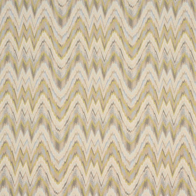Schumacher Valkyrie Flame Stitch Lemon Sage Fabric