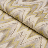 Schumacher Valkyrie Flame Stitch Lemon Sage Fabric