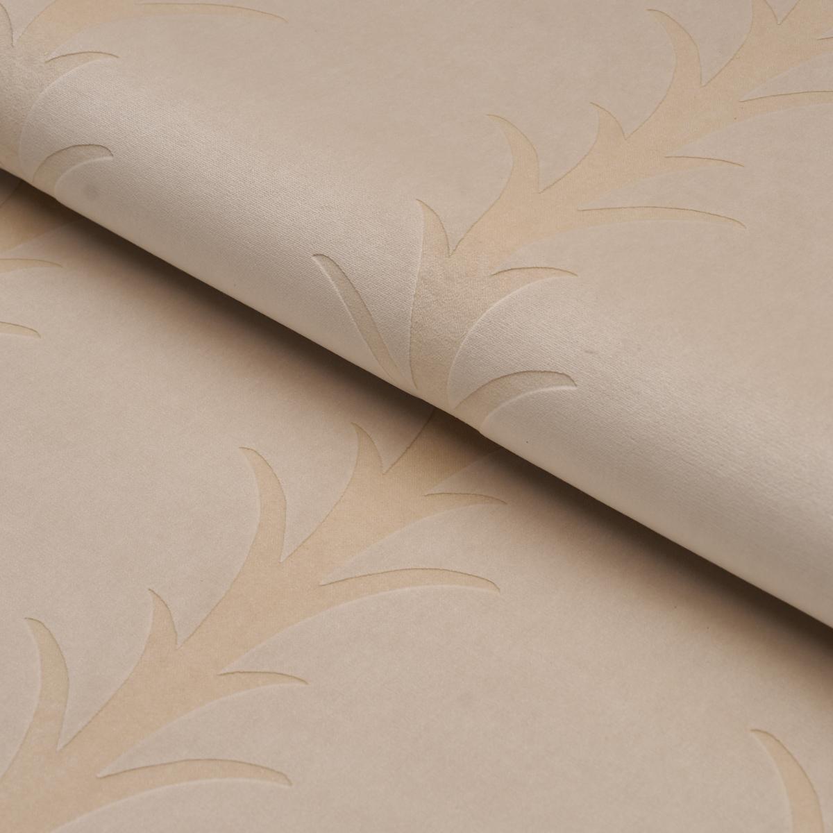 Schumacher Acanthus Stripe Velvet Mistral Sand Fabric