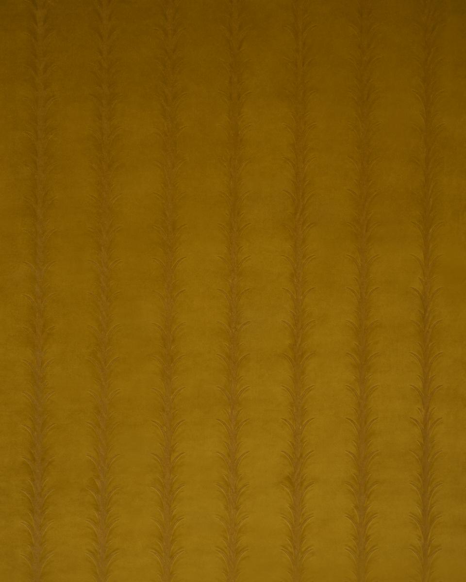 Schumacher Acanthus Stripe Velvet Olive Fabric