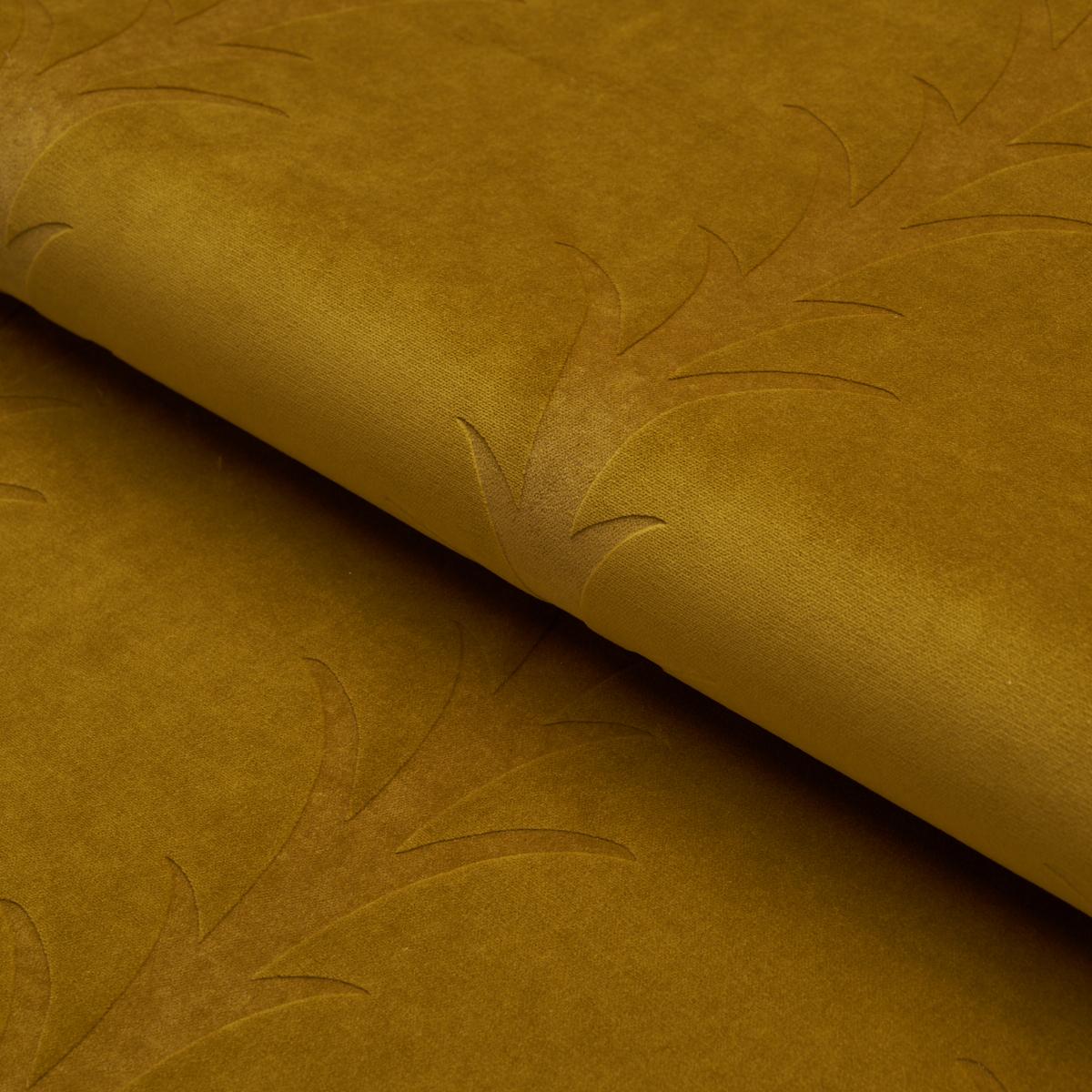 Schumacher Acanthus Stripe Velvet Olive Fabric