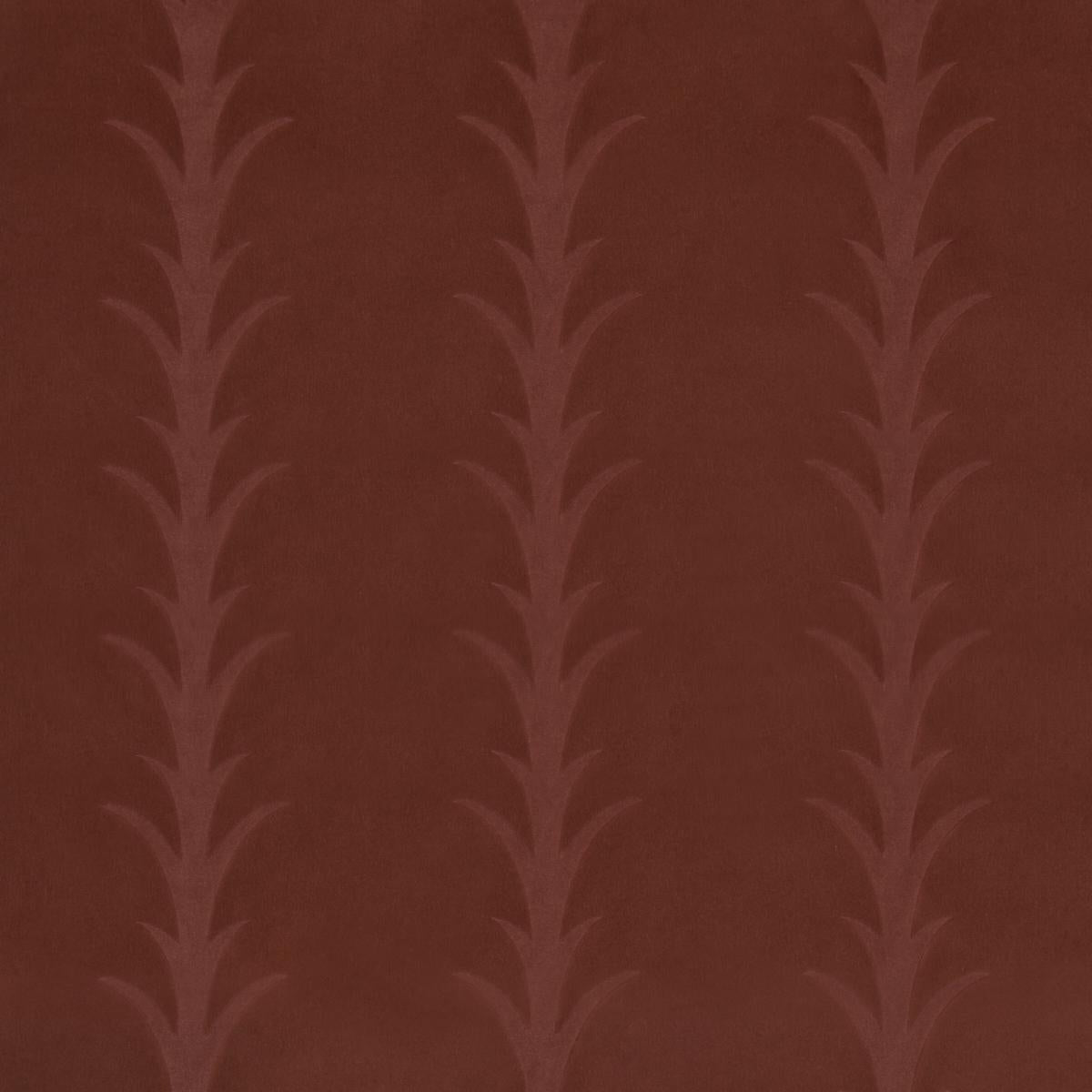 Schumacher Acanthus Stripe Velvet Terracotta Fabric