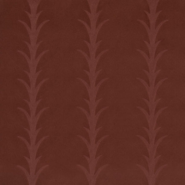 Schumacher Acanthus Stripe Velvet Terracotta Fabric