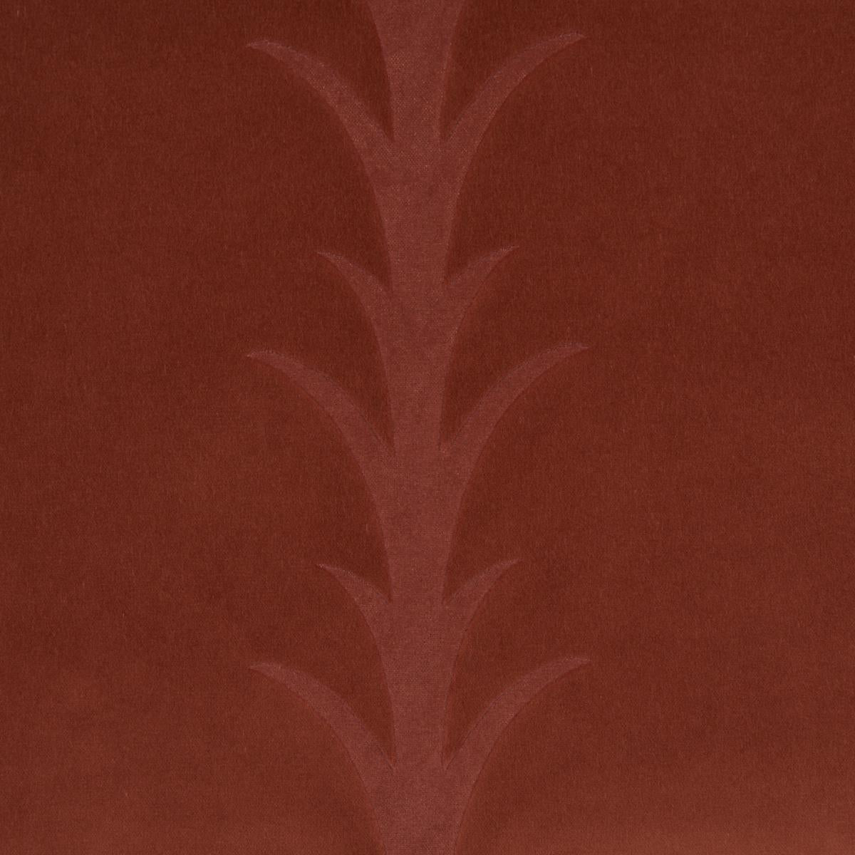 Schumacher Acanthus Stripe Velvet Terracotta Fabric