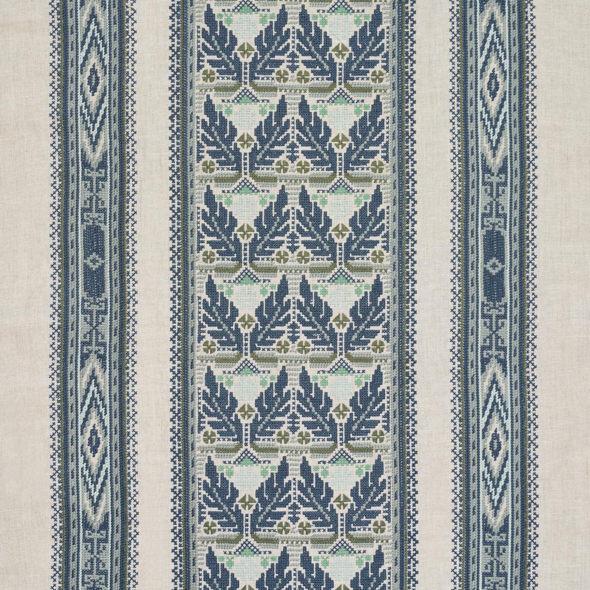 Schumacher Ayla Embroidery Ocean Fabric
