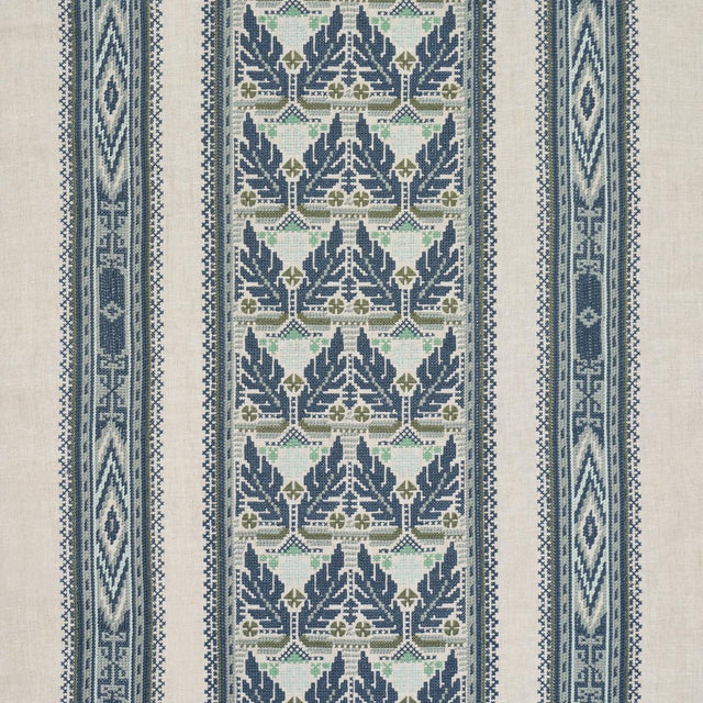 Schumacher Ayla Embroidery Ocean Fabric