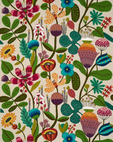Schumacher Modern Botanical Embroidery Paradise Fabric