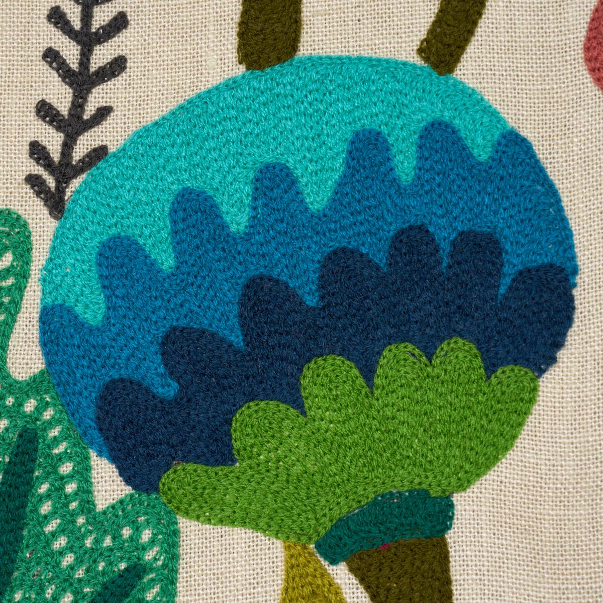 Schumacher Modern Botanical Embroidery Paradise Fabric