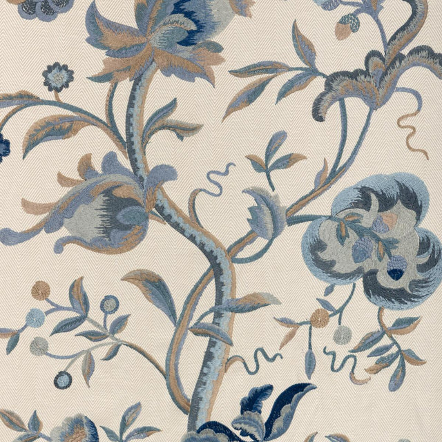 Lee Jofa DORTON EMBROIDERY INDIGO Fabric