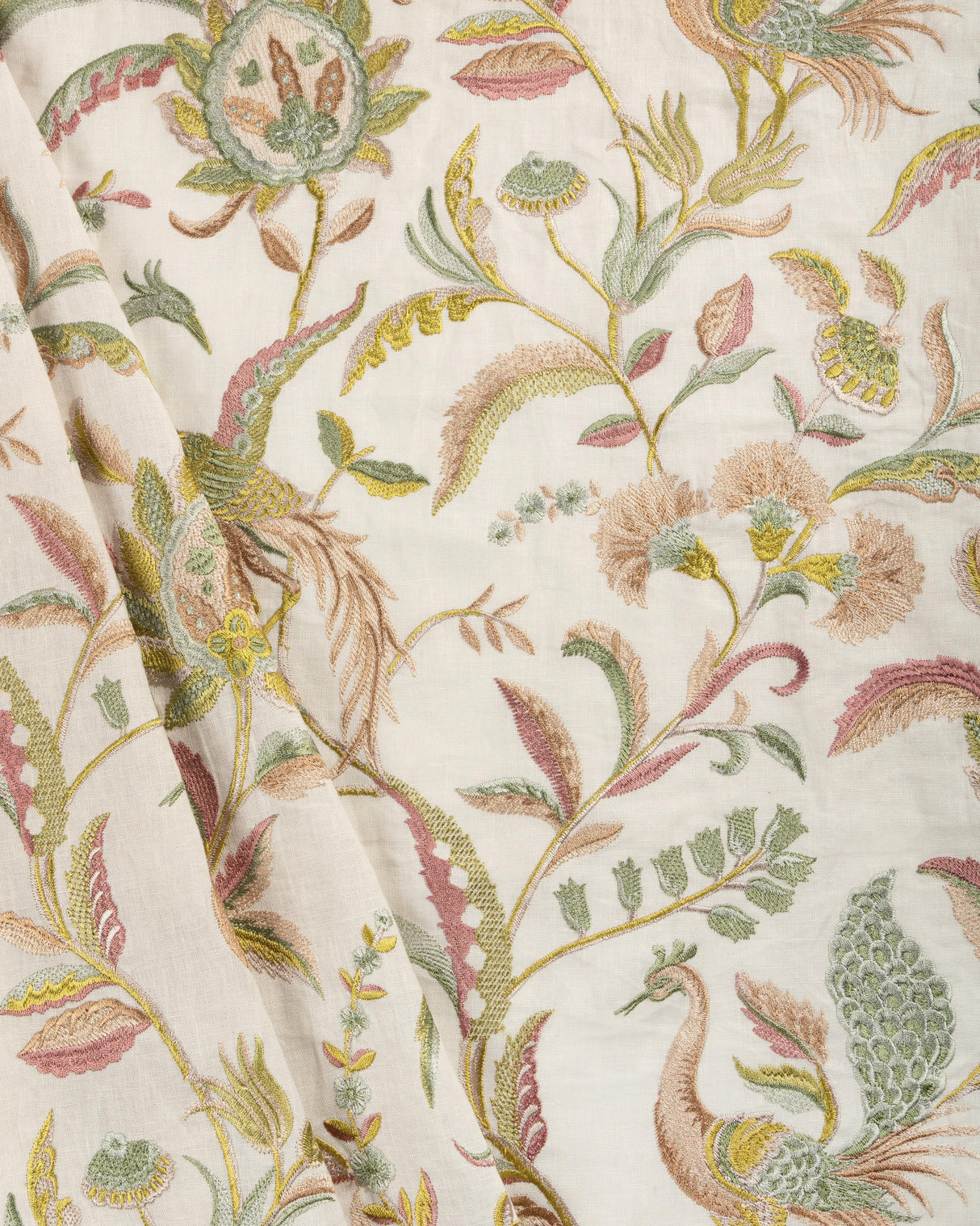 Lee Jofa PALAWAN EMB ROSE/LEAF Fabric