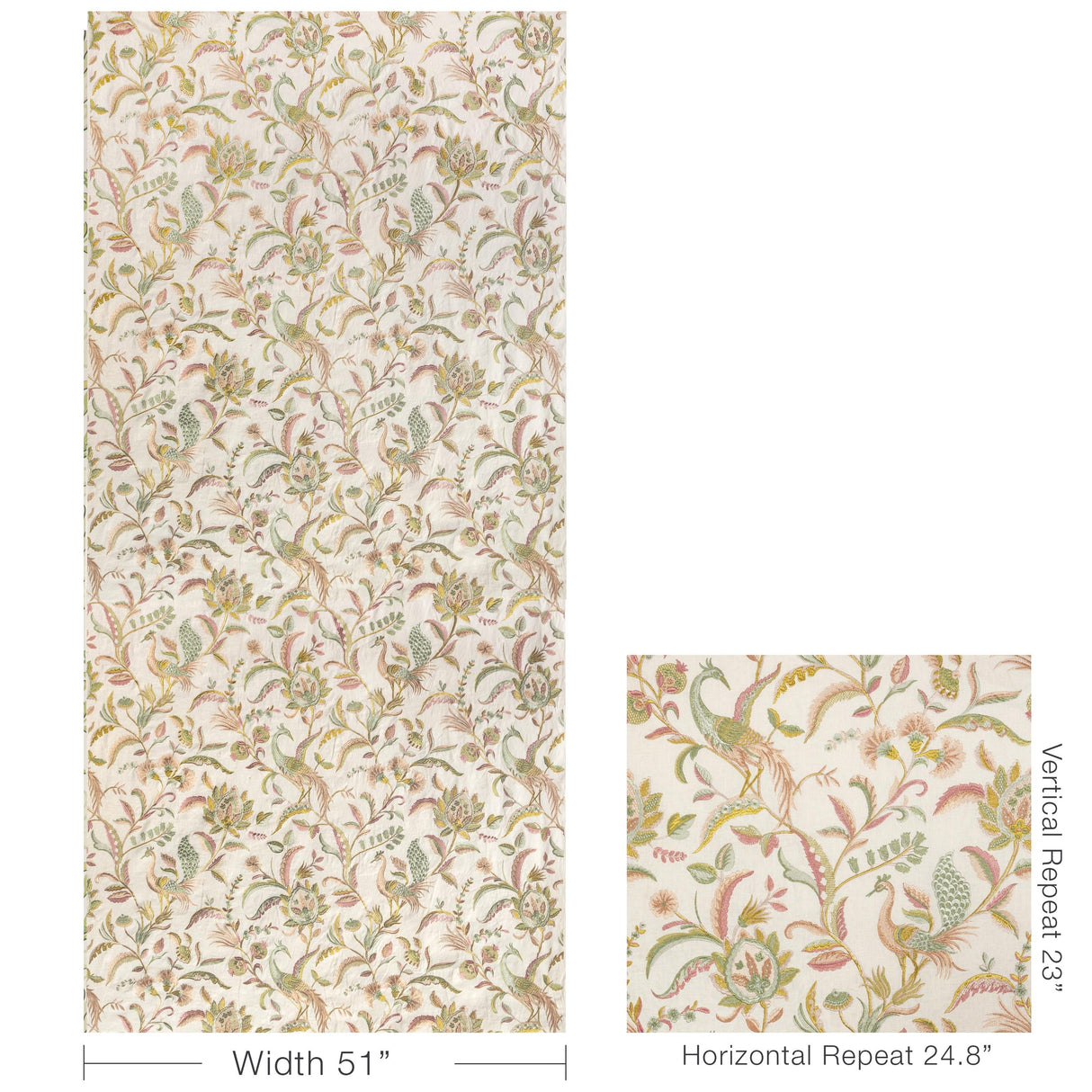 Lee Jofa PALAWAN EMB ROSE/LEAF Fabric