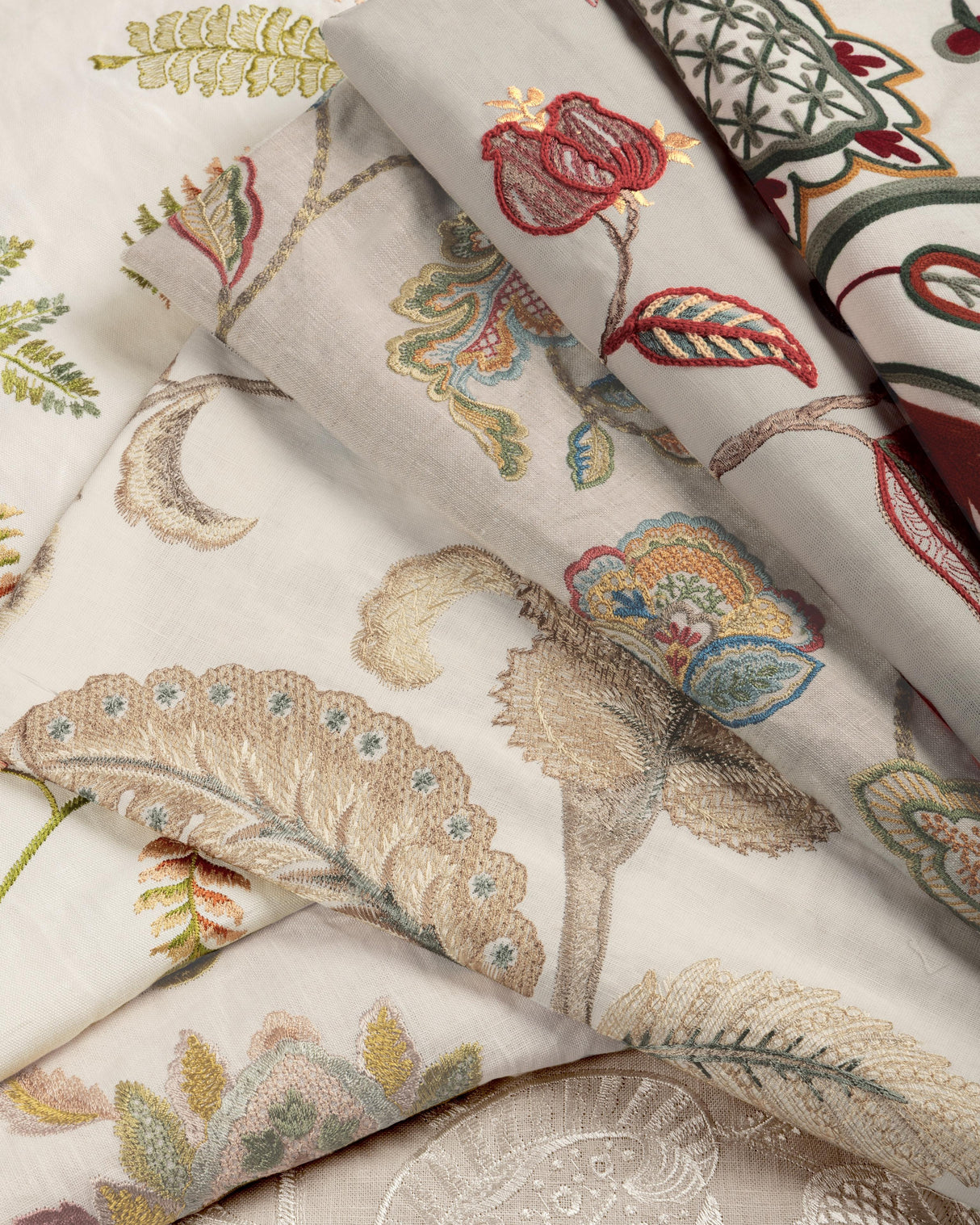 Lee Jofa PALAWAN EMB ROSE/LEAF Fabric
