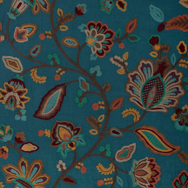 Lee Jofa WESTFIELD EMB TEAL/OCHRE Fabric