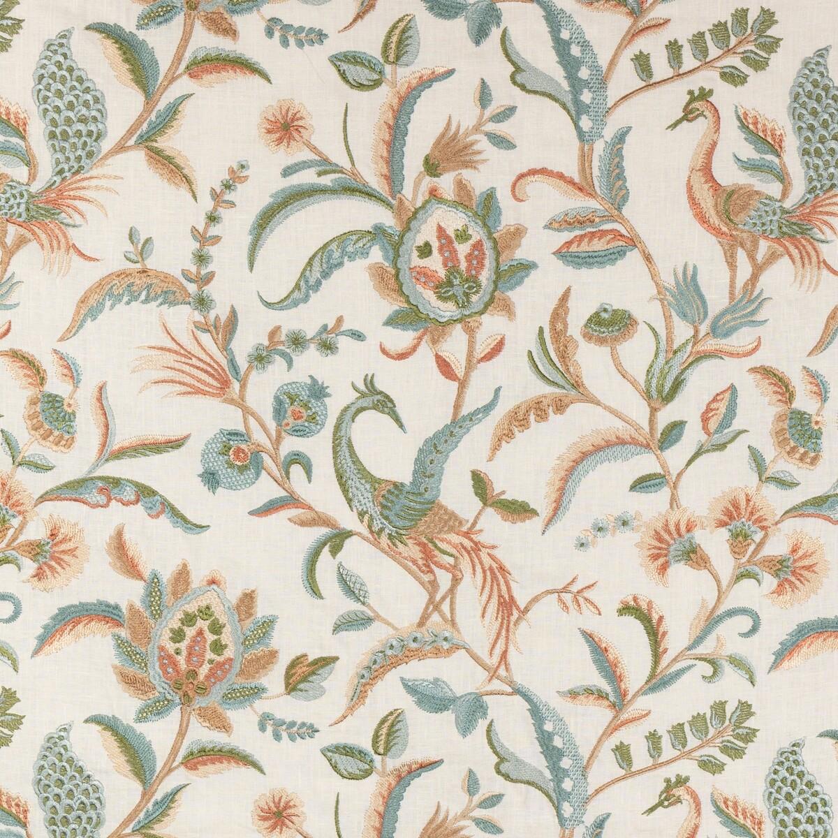Lee Jofa PALAWAN EMB AQUA/CLAY Fabric