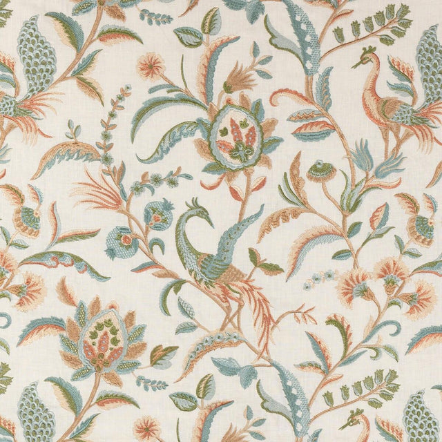 Lee Jofa PALAWAN EMB AQUA/CLAY Fabric