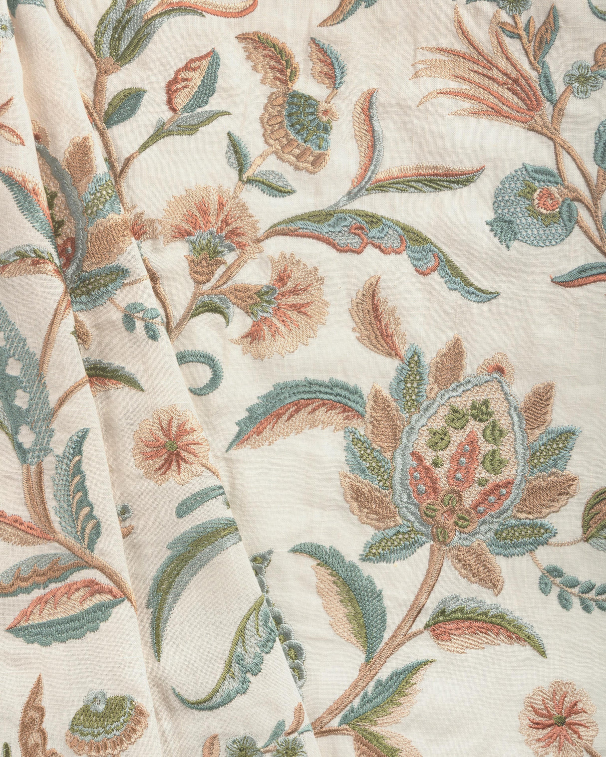 Lee Jofa PALAWAN EMB AQUA/CLAY Fabric