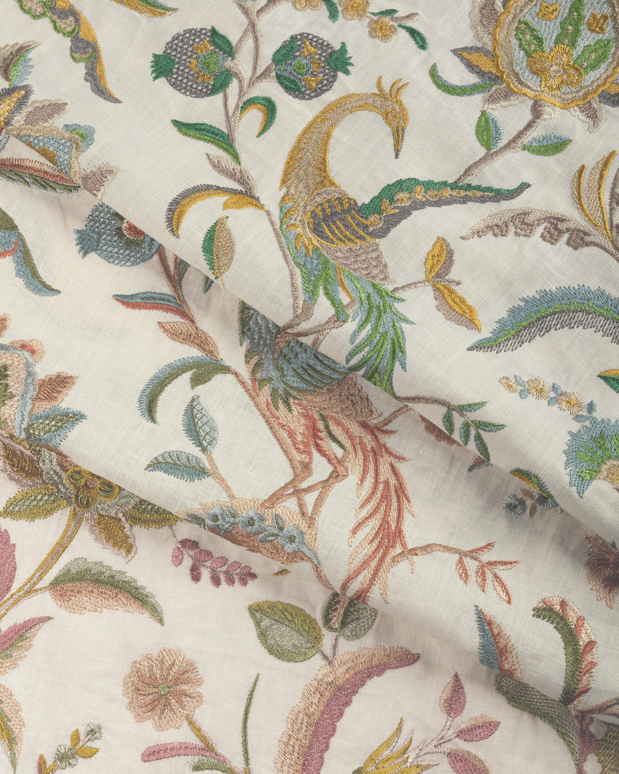 Lee Jofa PALAWAN EMB AQUA/CLAY Fabric