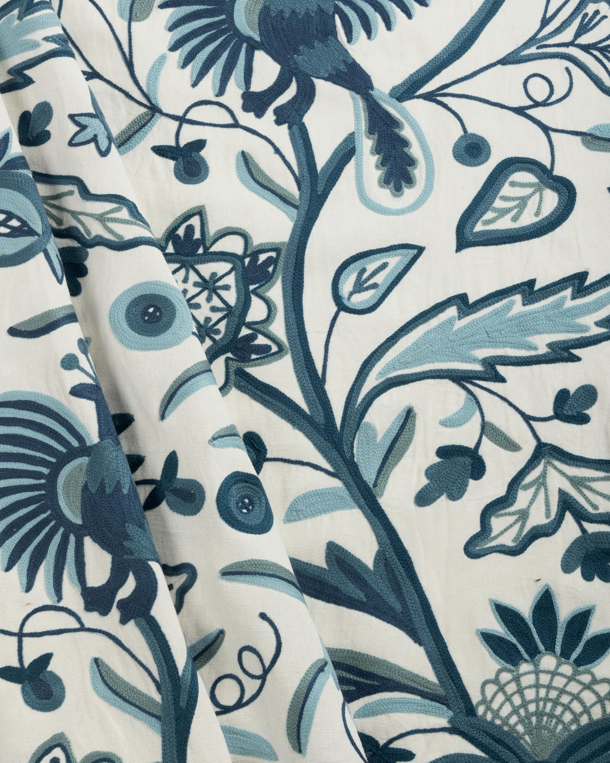 Lee Jofa FOLKLAND EMB INDIGO Fabric
