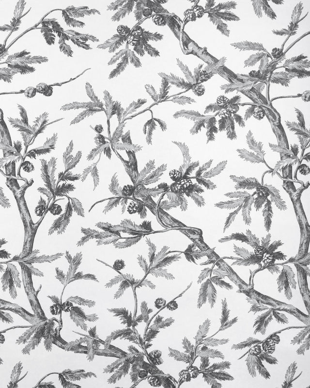 Brunschwig & Fils BRANCHES DE PIN WC GREY Wallpaper
