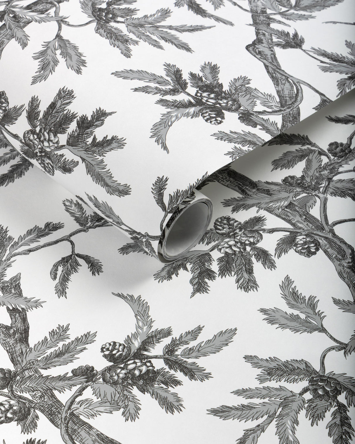 Brunschwig & Fils BRANCHES DE PIN WC GREY Wallpaper
