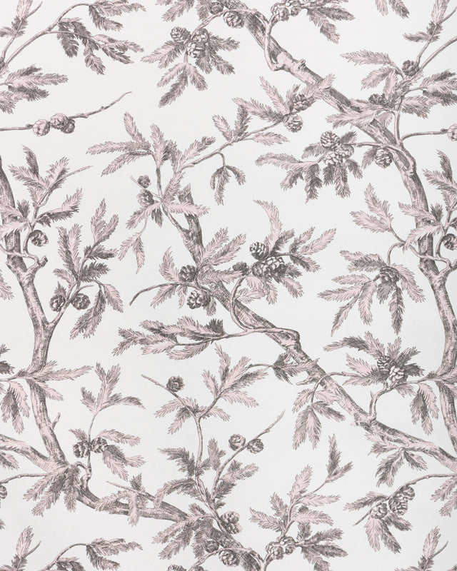 Brunschwig & Fils BRANCHES DE PIN WC PINK Wallpaper