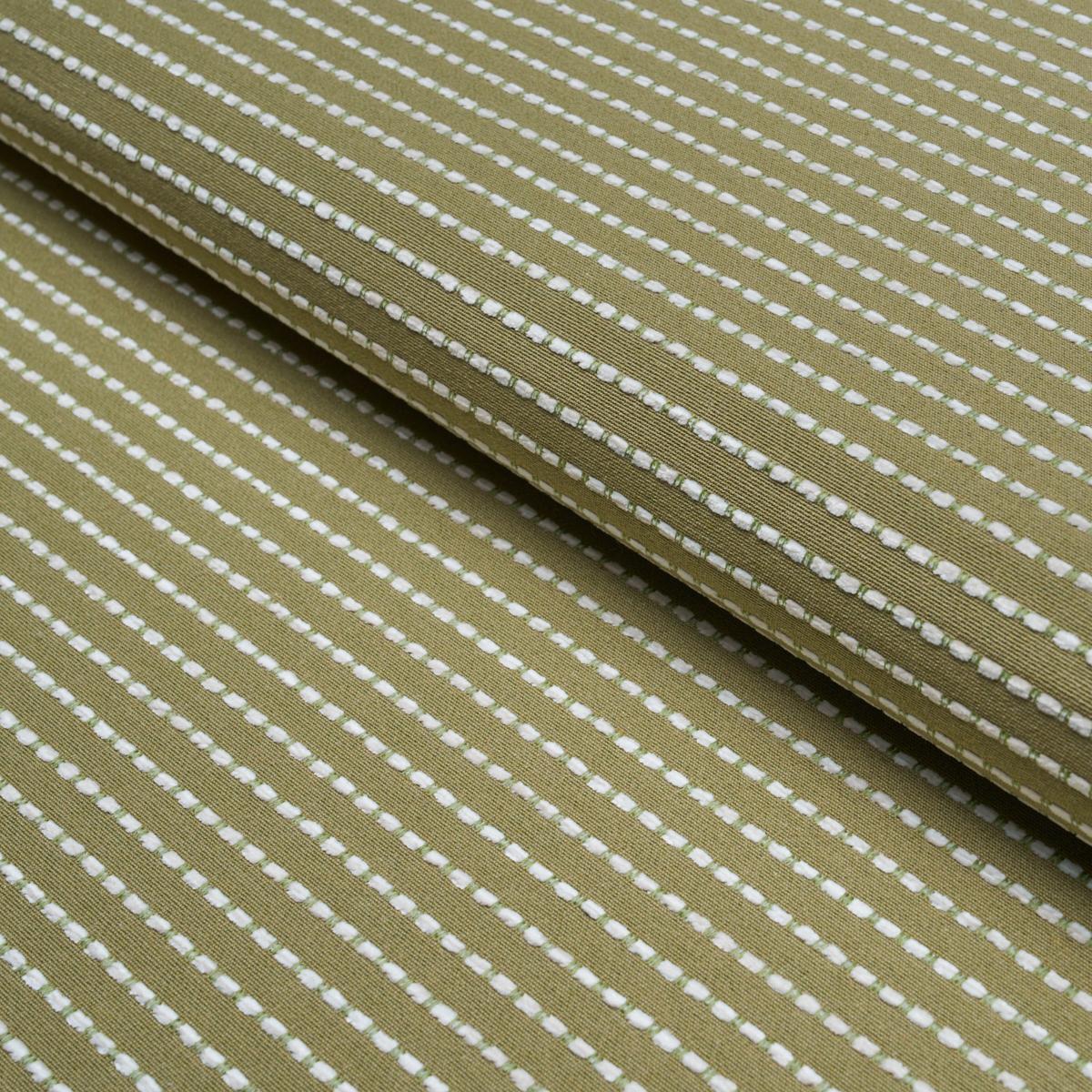 Schumacher Austen Performance Stripe Leaf Fabric