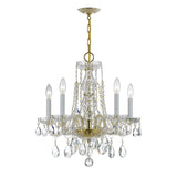 Crystorama Traditional Crystal 18'' Hand Cut Crystal Polished Brass Chandelier