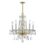 Crystorama Traditional Crystal 18'' Hand Cut Crystal Polished Brass Chandelier