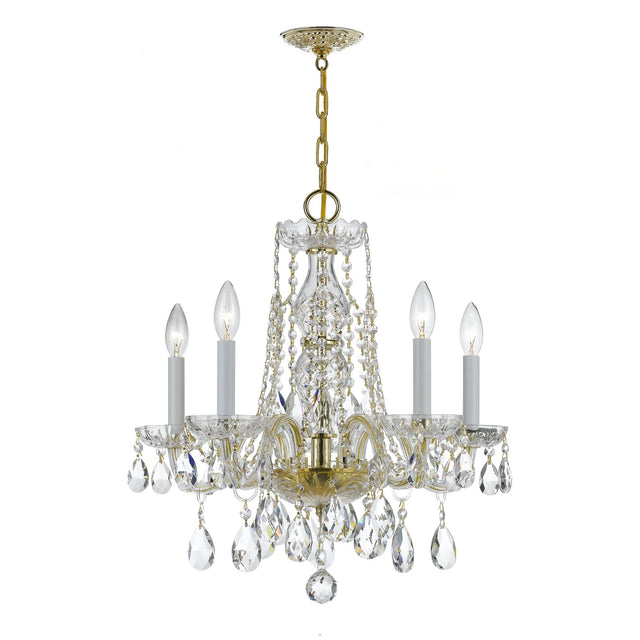 Crystorama Traditional Crystal 18'' Hand Cut Crystal Polished Brass Chandelier