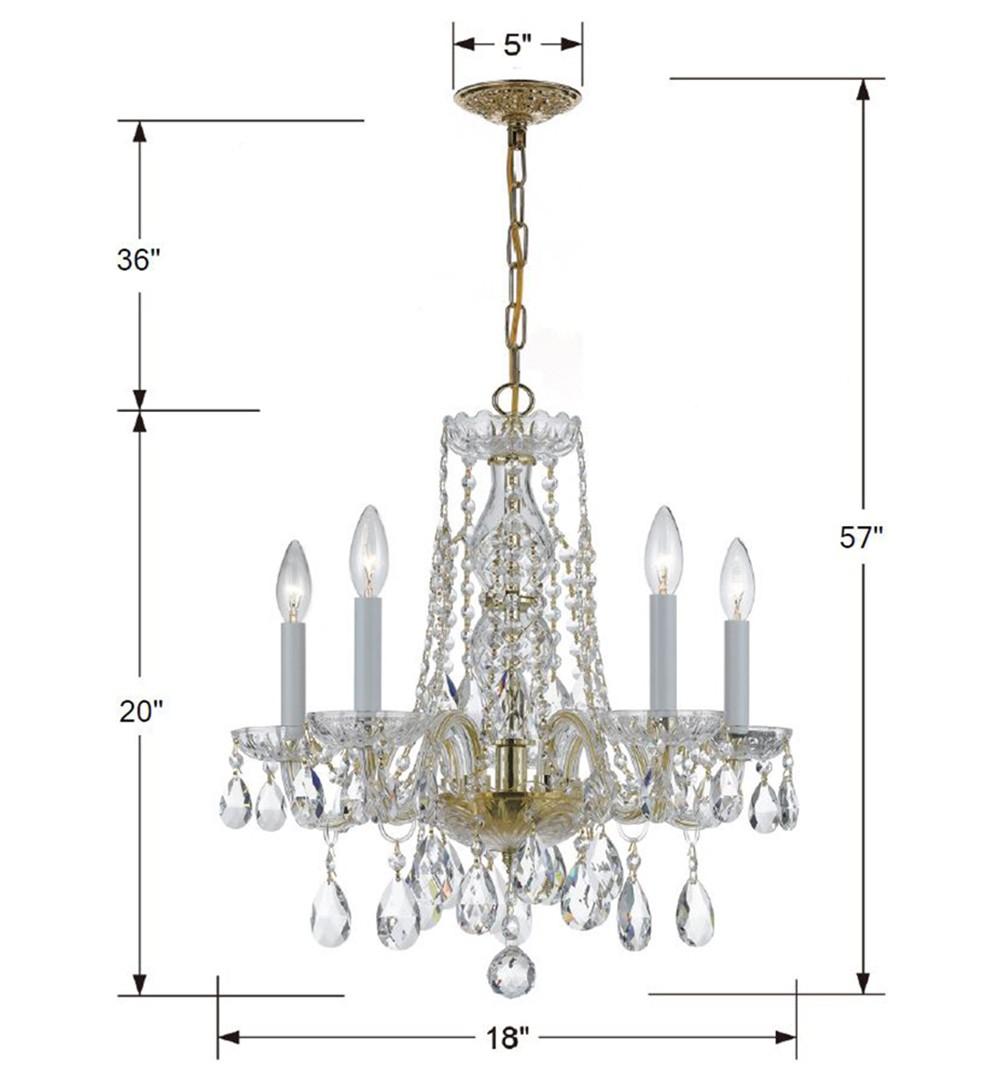 Crystorama Traditional Crystal 18'' Hand Cut Crystal Polished Brass Chandelier