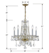 Crystorama Traditional Crystal 18'' Hand Cut Crystal Polished Brass Chandelier