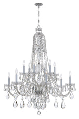 Crystorama Traditional Crystal 42'' Hand Cut Crystal Polished Chrome Chandelier