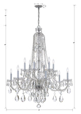 Crystorama Traditional Crystal 42'' Hand Cut Crystal Polished Chrome Chandelier