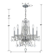 Crystorama Traditional Crystal 18'' Hand Cut Crystal Polished Chrome Chandelier