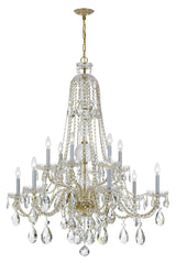 Crystorama Traditional Crystal 42'' Hand Cut Crystal Polished Brass Chandelier