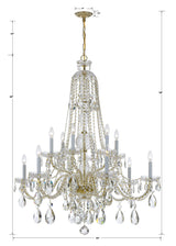 Crystorama Traditional Crystal 42'' Hand Cut Crystal Polished Brass Chandelier