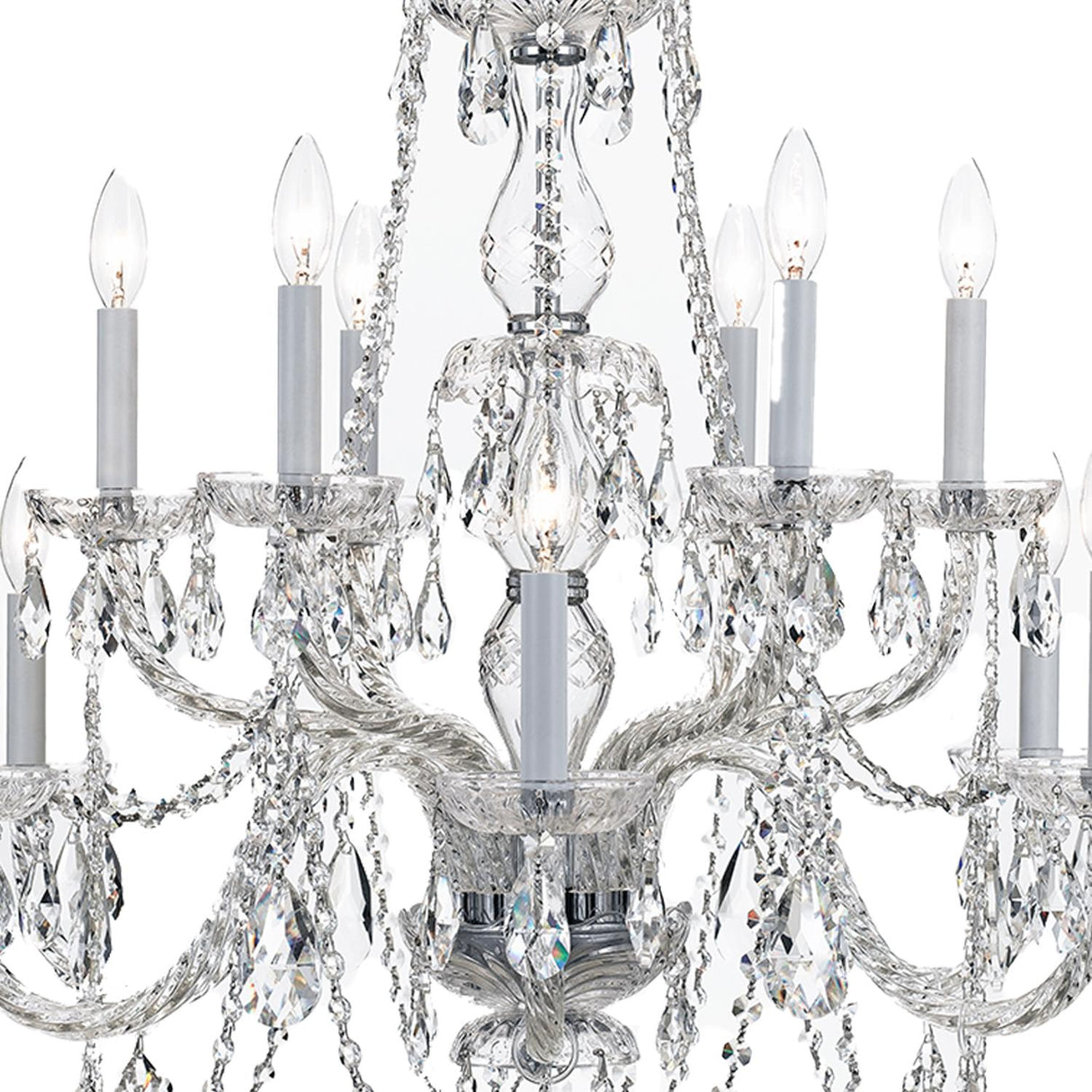 Crystorama Traditional Crystal 31'' Hand Cut Crystal Polished Chrome Chandelier