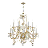 Crystorama Traditional Crystal 31'' Hand Cut Crystal Polished Brass Chandelier