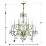 Crystorama Traditional Crystal 31'' Hand Cut Crystal Polished Brass Chandelier