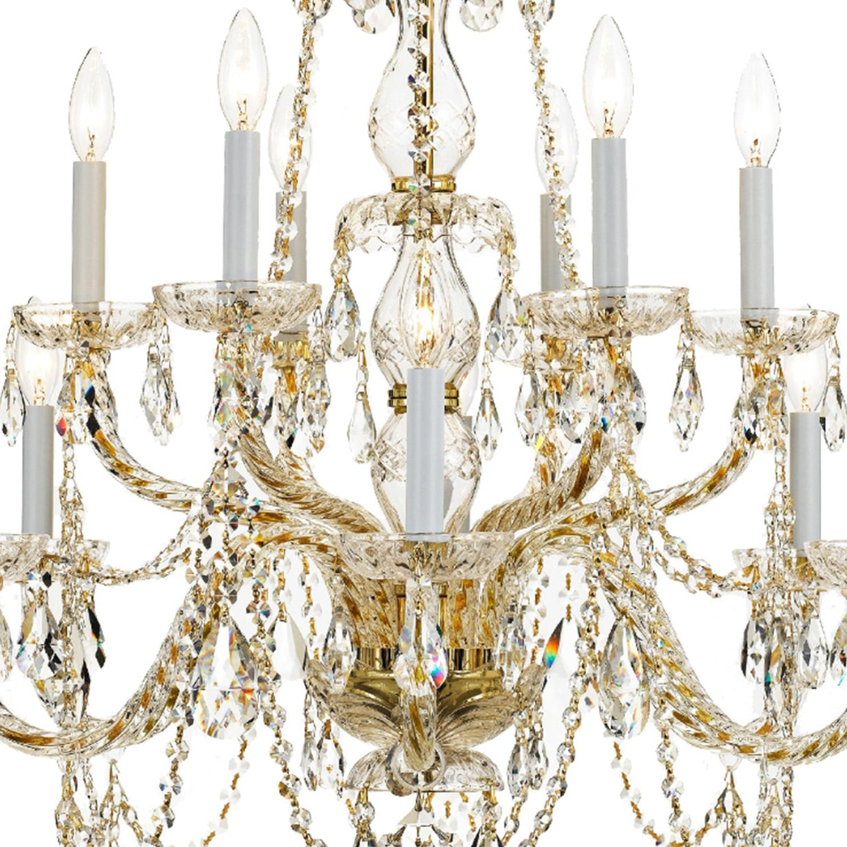 Crystorama Traditional Crystal 31'' Hand Cut Crystal Polished Brass Chandelier