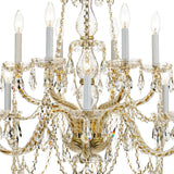 Crystorama Traditional Crystal 31'' Hand Cut Crystal Polished Brass Chandelier