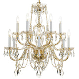 Crystorama Traditional Crystal 31'' Swarovski Spectra Crystal Polished Brass Chandelier