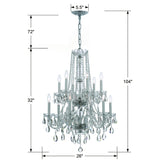 Crystorama Traditional Crystal 26.5'' Hand Cut Crystal Polished Chrome Chandelier