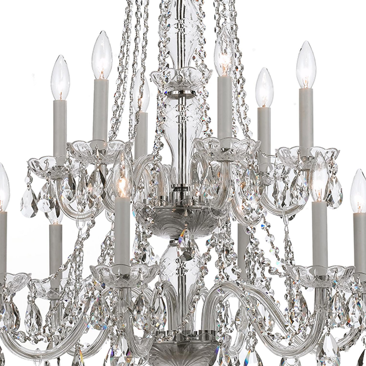 Crystorama Traditional Crystal 26.5'' Hand Cut Crystal Polished Chrome Chandelier